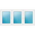 Dreiflügeliges Kunststofffenster 190x90 cm Weiß 
