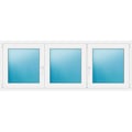 Dreiflügeliges Kunststofffenster 210x80 cm Weiß 