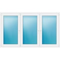 Dreiflügeliges Kunststofffenster 220x130 cm Weiß 
