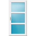 Nebeneingangstür 117 x 227 cm 3-teilig Glas Weiß