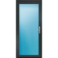 Nebeneingangstür 90 x 200 cm Vollglas Anthrazit genarbt