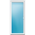 Nebeneingangstür 90 x 200 cm Vollglas Weiß