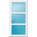 Nebeneingangstür 96,5x188 cm Weiß 3-teilig Glas