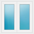 Zweiflügeliges Fenster 100 x 101 cm Weiß
