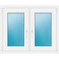 Zweiflügeliges Fenster 100x82 cm Weiß