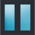 Zweiflügeliges Fenster 101x102 cm Anthrazit genarbt