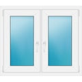 Zweiflügeliges Fenster 103 x 88 cm Weiß