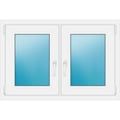 Zweiflügeliges Fenster 104 x 70 cm Weiß