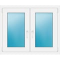 Zweiflügeliges Fenster 104 x 85 cm Weiß