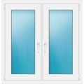 Zweiflügeliges Fenster 104 x 108 cm Weiß