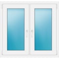 Zweiflügeliges Fenster 105 x 100 cm Weiß