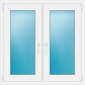 Zweiflügeliges Fenster 105x105 cm Weiß