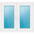 Zweiflügeliges Fenster 106,8x96,4 cm Weiß