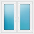 Zweiflügeliges Fenster 107x107 cm Weiß