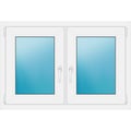Zweiflügeliges Fenster 108x73 cm Weiß