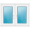 Zweiflügeliges Fenster 108 x 86 cm Weiß