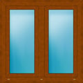 Zweiflügeliges Fenster 110x110 cm Golden Oak genarbt