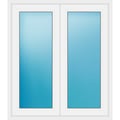 Zweiflügeliges Fenster 113,5x130 cm Weiß