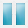 Zweiflügeliges Fenster 115x115 cm Weiß