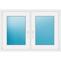 Zweiflügeliges Fenster 115x80 cm Weiß