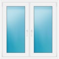 Zweiflügeliges Fenster 119 x 121 cm Weiß