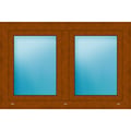 Zweiflügeliges Kunststofffenster 120x80 cm Golden Oak genarbt 