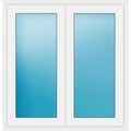 Zweiflügeliges Fenster 120,2x125 cm Weiß