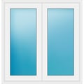 Zweiflügeliges Fenster 121 x 125 cm Weiß
