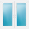 Zweiflügeliges Fenster 121x121 cm Weiß