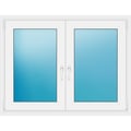 Zweiflügeliges Fenster 123x94 cm Weiß