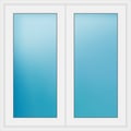 Zweiflügeliges Fenster 125x125 cm Weiß