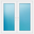 Zweiflügeliges Fenster 130x132 cm Weiß