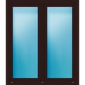 Zweiflügeliges Fenster 136x157,5 cm Braun genarbt