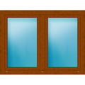 Zweiflügeliges Kunststofffenster 145x110 cm Golden Oak genarbt 