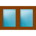 Zweiflügeliges Fenster 148x98 cm Golden Oak genarbt