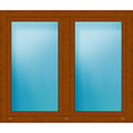 Zweiflügeliges Fenster 150x127 cm Golden Oak genarbt
