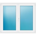 Zweiflügeliges Fenster 150 x 128 cm Weiß
