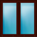 Zweiflügeliges Fenster 166,3x166 cm Mahagoni genarbt