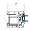 Festverglasung im Blendrahmen Profilschnitt