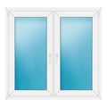 Zweiflügeliges Fenster 130x124 cm Weiß