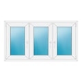 Dreiflügeliges Fenster 152x84 cm Weiß