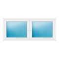 Zweiflügeliges Fenster 190x82 cm Weiß