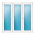 Dreiflügeliges Fenster 164x160 cm Weiß