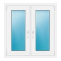 Zweiflügeliges Fenster 92x96 cm Weiß