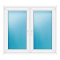 Zweiflügeliges Fenster 138x124 cm Weiß