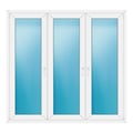 Dreiflügeliges Fenster 180x170 cm Weiß