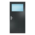 Nebeneingangstür 100x202 cm Anthrazitgrau genarbt 1/3 Glas