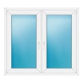Zweiflügeliges Fenster 132x120 cm Weiß