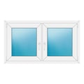 Zweiflügeliges Fenster 130x74 cm Weiß