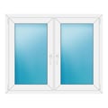 Zweiflügeliges Fenster 132x108 cm Weiß